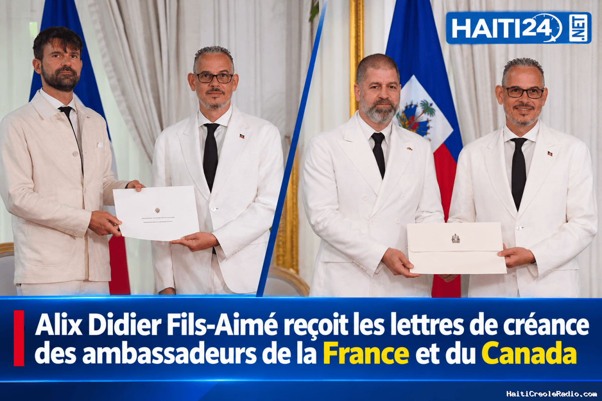 Alix Didier Fils-Aimé reçoit les lettres de créance des ambassadeurs de la France et du Canada