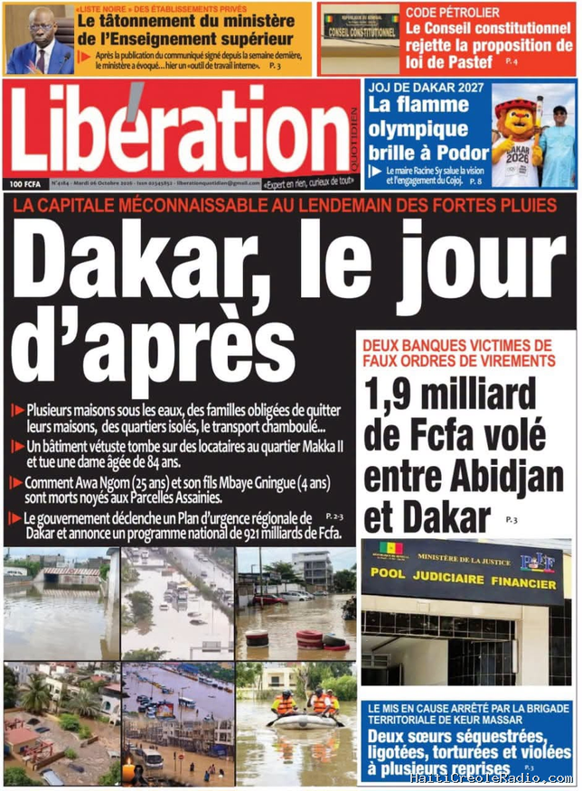Au Sénégal, des pluies diluviennes paralysent Dakar