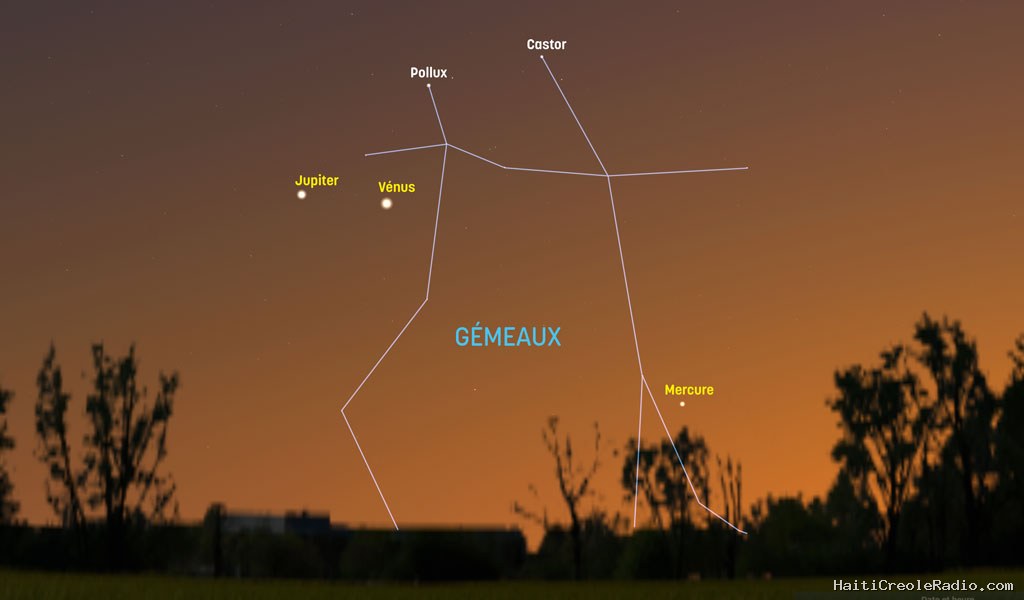 Belle conjonction entre Jupiter et Vénus à admirer dans le couchant