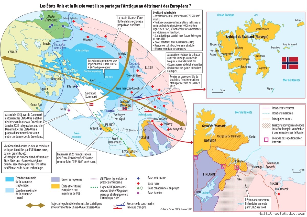 Carte commentée. Les Etats-Unis et la Russie vont-ils se partager l'Arctique au détriment des Européens ?