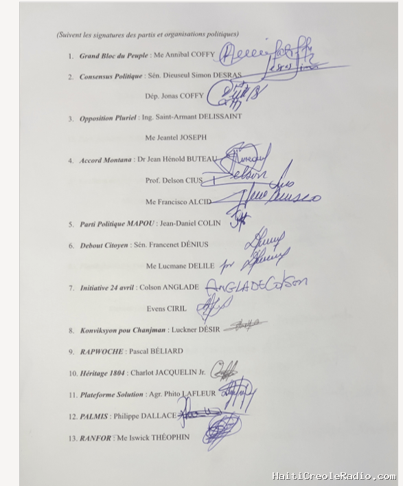 Haïti — 7 juin 2026 : des forces politiques dont PALMIS, CONAI dénoncent une confiscation du pouvoir par Fils-Aimé et appellent à un exécutif bicéphale