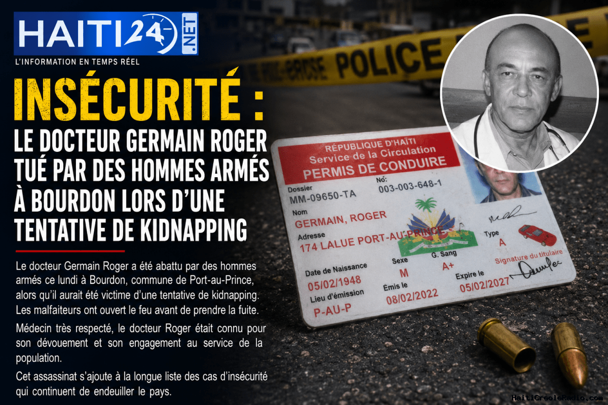 Insécurité : le docteur Germain Roger tué par des hommes armés à Bourdon lors d’une tentative de kidnapping