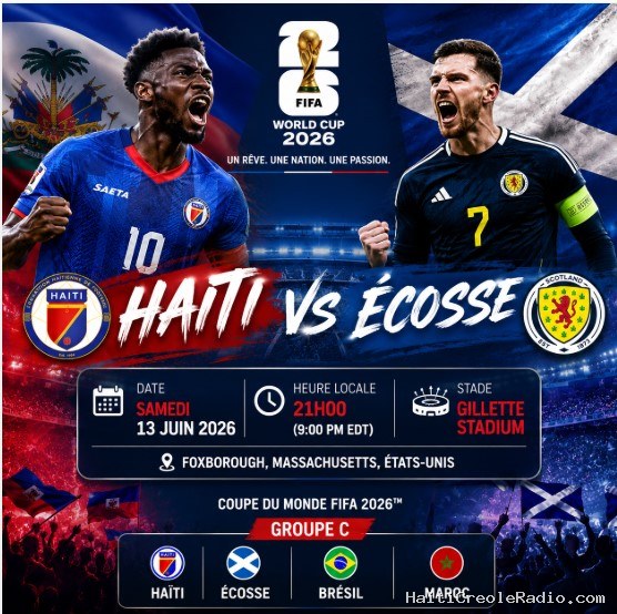 Le monde entier s’apprête à suivre avec une grande curiosité le match Haïti vs Écosse