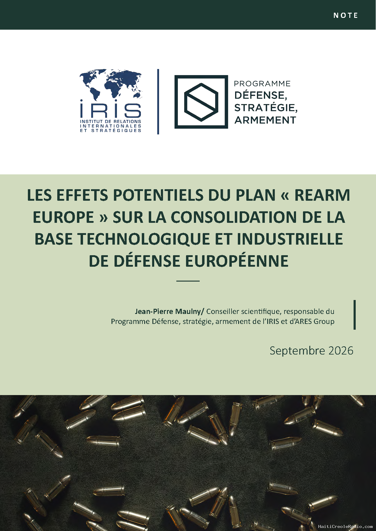 Les effets potentiels du plan « ReArm Europe » sur la consolidation de la base technologique et industrielle de défense européenne