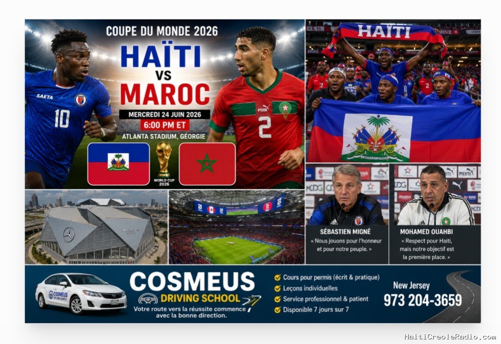 Mondial 2026 – Atlanta : le rêve haïtien bascule après une bataille héroïque, les Grenadiers quittent la scène avec deux buts d’honneur face au Maroc (4-2)