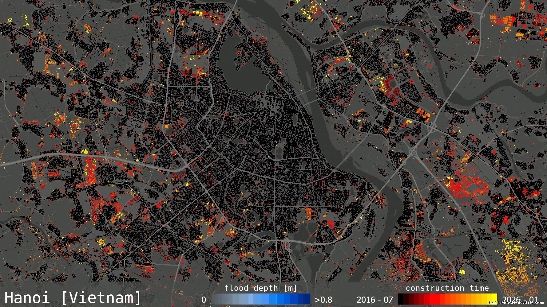 Tracking urban expansion in hazard-prone areas
