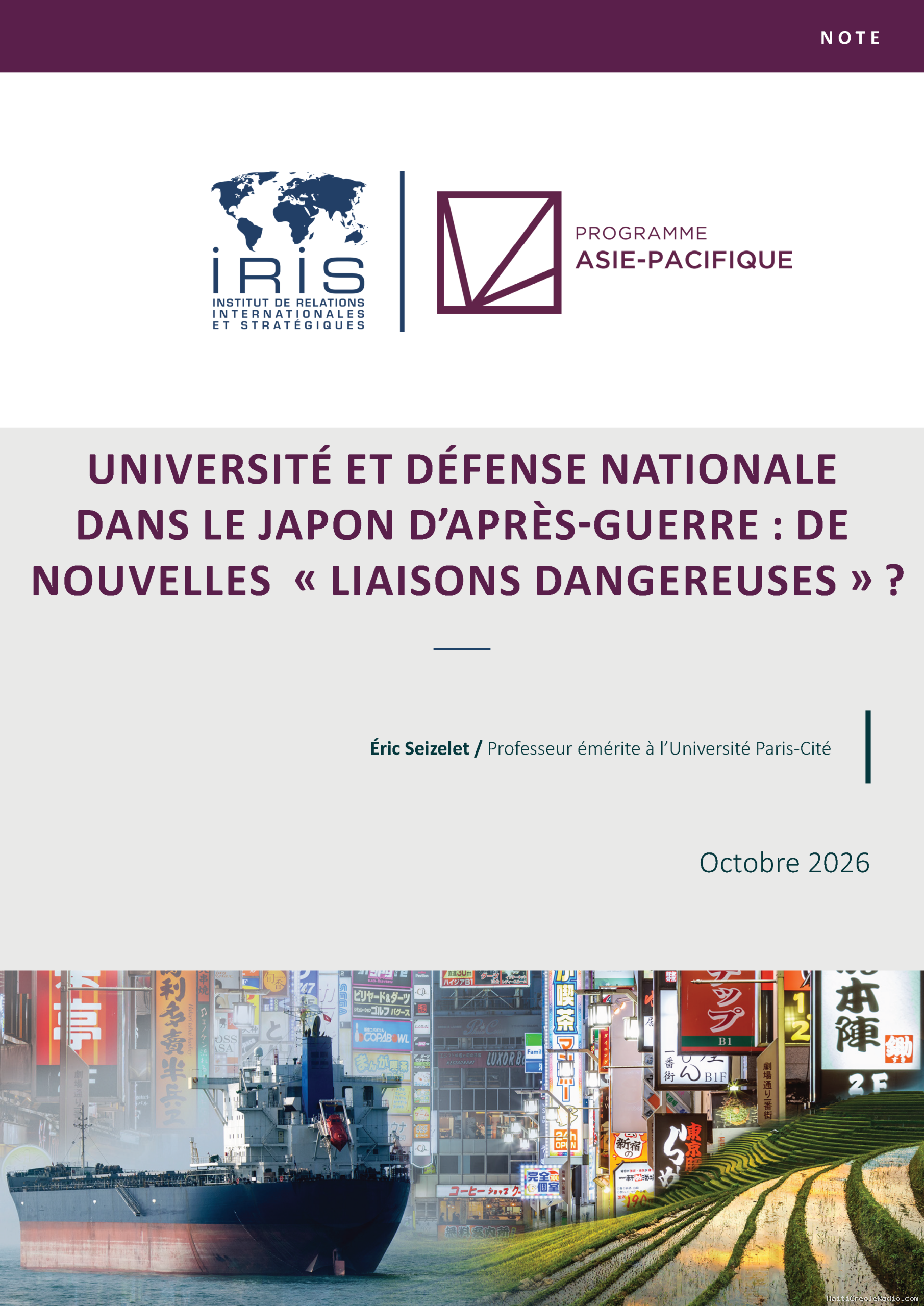 Université et défense nationale dans le Japon d’après-guerre : de nouvelles « liaisons dangereuses » ?